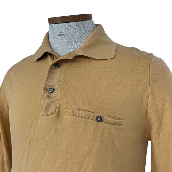 Vintage 70’s Abraham & Straus Men’s Shirt Mustard Yellow Collared Button Small - Picture 2 of 9